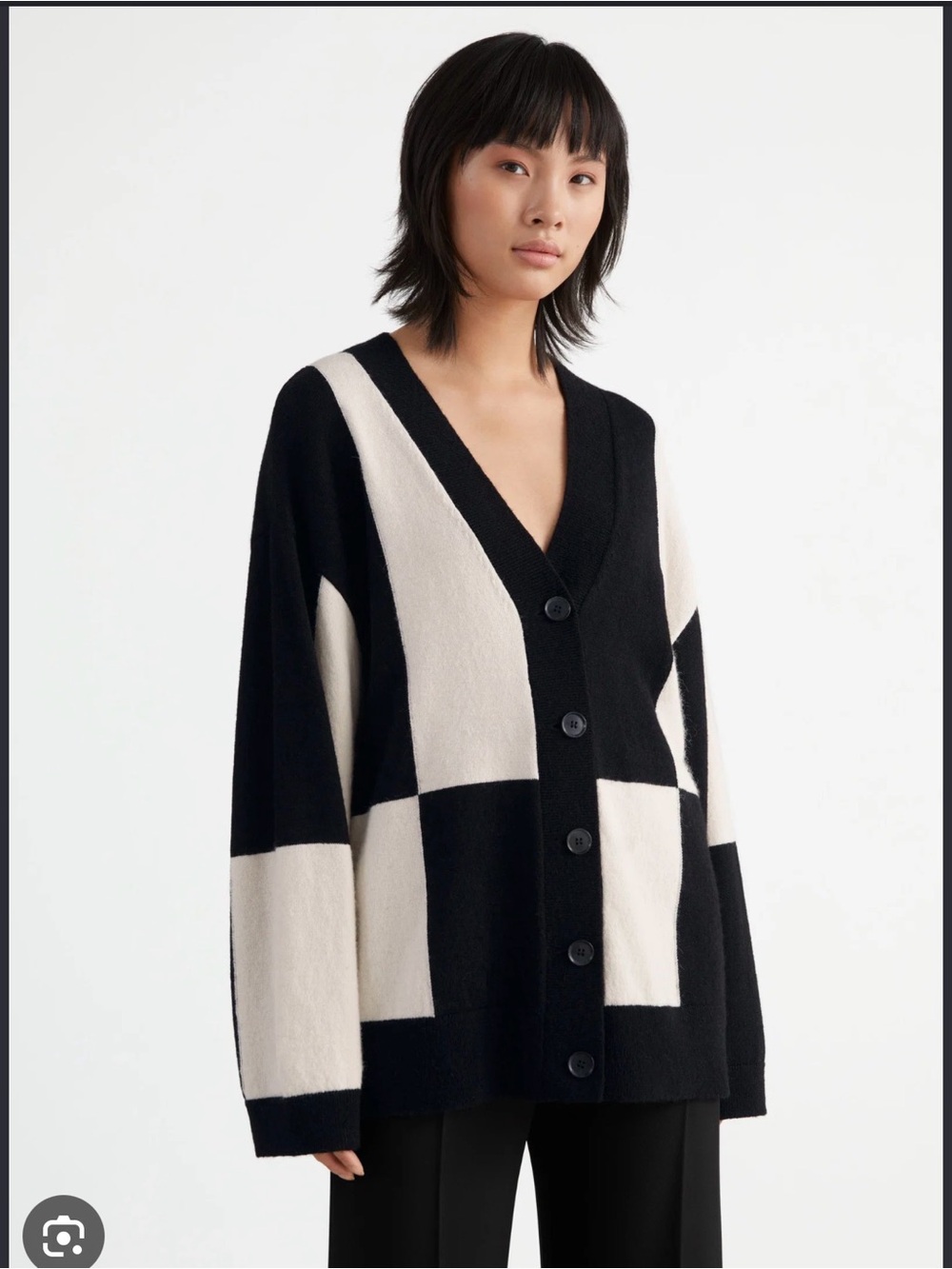 & Other Stories Oversized Color Block Cardigan